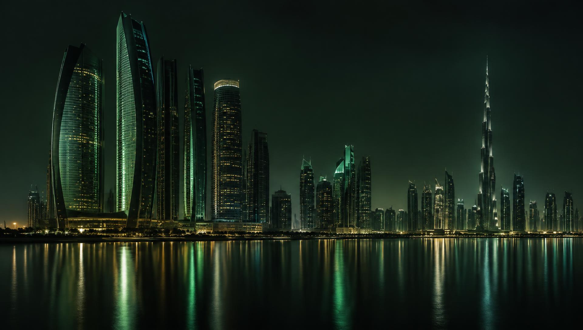 UAE skyline at night